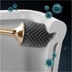 Perie WC din Silicon 360° Premium, cu Capac si Maner, Ergonomic cu Protectie, Fara Picurare, cu Prindere pe Perete Fara Suruburi Culoare, Negru Auriu