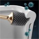 Perie WC din Silicon 360° Premium, cu Capac si Maner, Ergonomic cu Protectie, Fara Picurare, cu Prindere pe Perete Fara Suruburi Culoare, Negru Auriu
