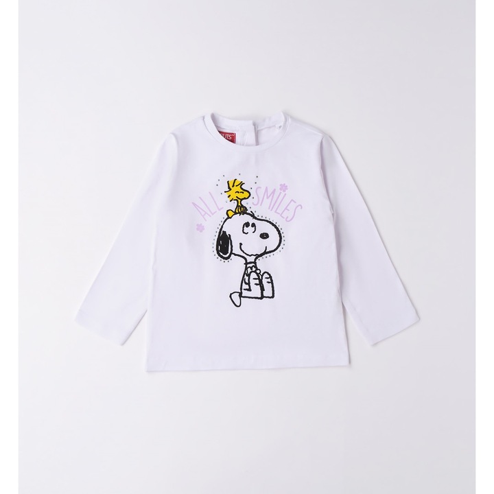 Bluza cu imprimeu Snoopy pentru fete, Sarabanda, 0.6227, Alb