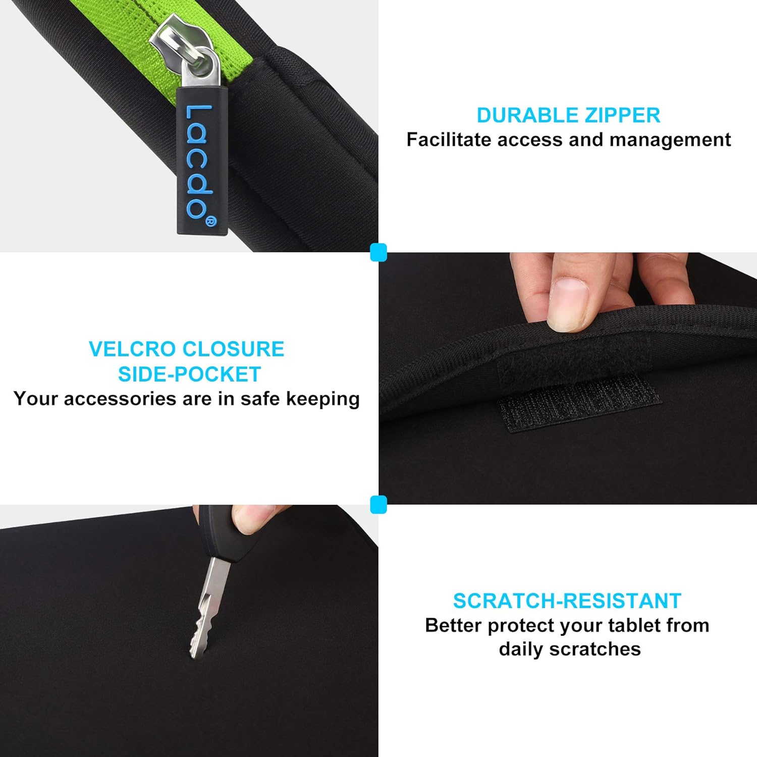 Husa tableta iPad Pro M4 modelele 6/ 5/ 4/ 3 (2022-2018), Lacdo, compatibil si cu Air M2 2024, Microsoft Surface Pro 10/ 9/ 8/ X, Anti - soc, protectie lovituri si caderi, impermeabil, 12.9 inch, Negru si Verde