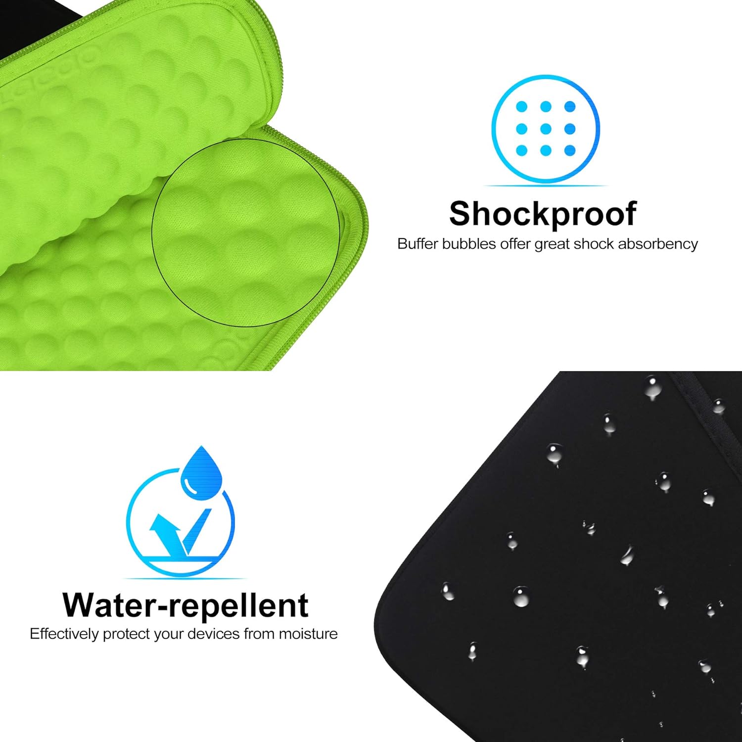 Husa tableta iPad Pro M4 modelele 6/ 5/ 4/ 3 (2022-2018), Lacdo, compatibil si cu Air M2 2024, Microsoft Surface Pro 10/ 9/ 8/ X, Anti - soc, protectie lovituri si caderi, impermeabil, 12.9 inch, Negru si Verde