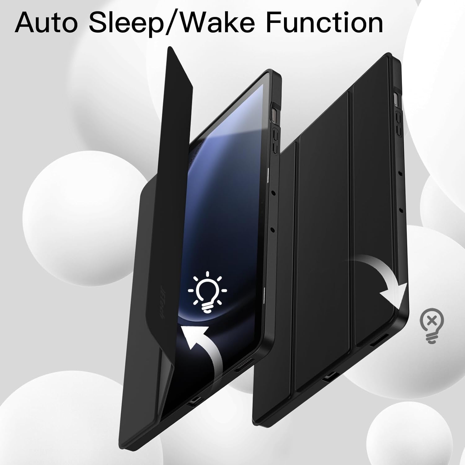 Husa pentru Samsung Galaxy Tab S9 Plus / S9 FE Plus Tab S10 Plus 12.4 inch Soft Shell UltraSlim tip stand functie sleep/wake-up si slot pentru S-Pen negru