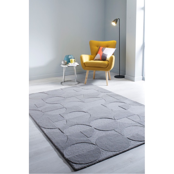 Szürke Gigi szőnyeg, 200 x 290 cm, 3200 gr/m2, 100% gyapjú