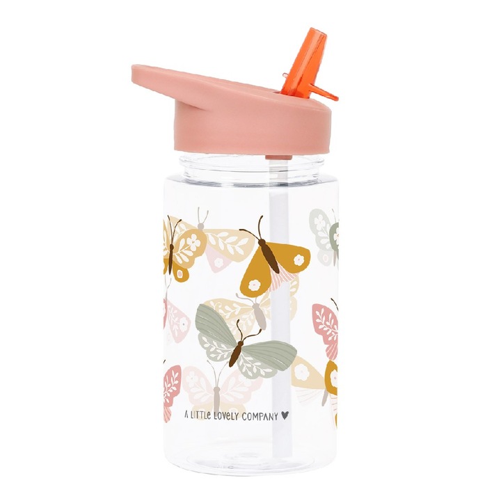 Детска бутилка за вода, Fluturasi, A Litlle Lovely Company, 450 ml, 6 месеца+