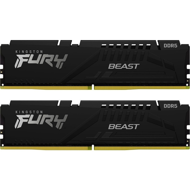 Memorii Kingston FURY Beast Black, 16 GB 2x8GB, DDR5, EXPO, 6000 MHz, CL30, Dual Channel
