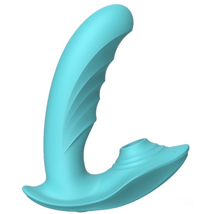 Bugyi vibrátor, hármas stimuláció, 10 szívó és 10 vibrációs mód, csiklóstimuláló tapadókoronggal, távirányítóval, újratölthető