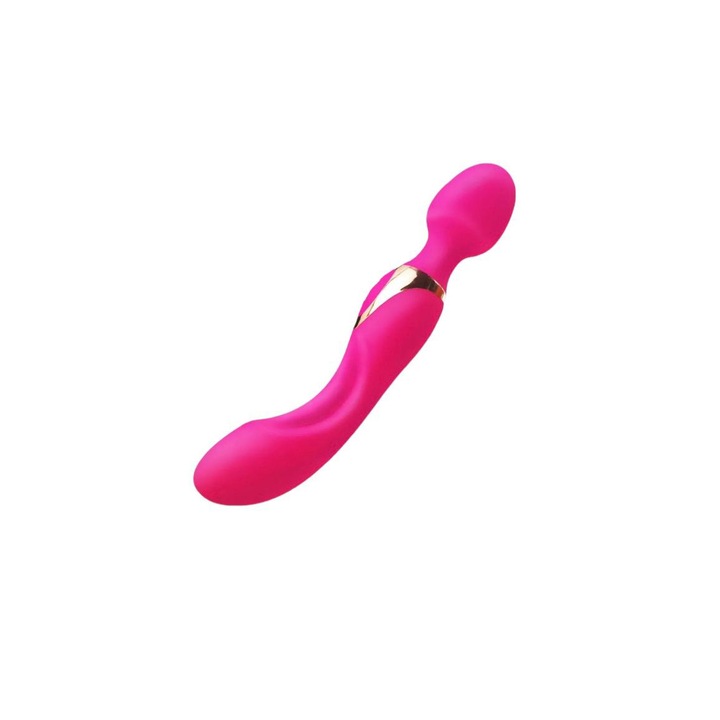 Kétvégű vibrátor, SARAADA, hüvelyi csikló mellbimbó-stimulátor, G-pont, 10 vibrációs frekvencia, USB, szilikon, rózsaszín