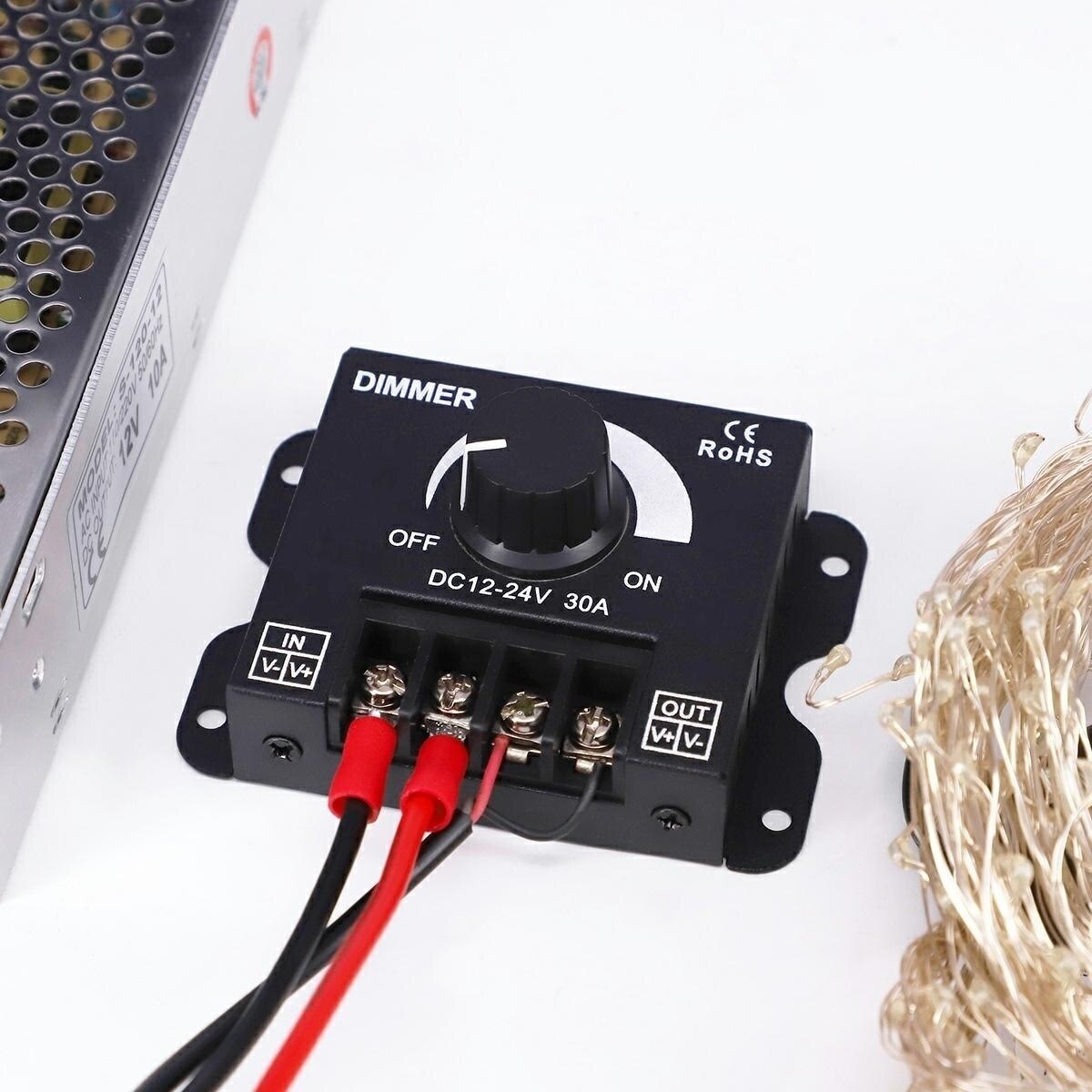 Dimmer rotativ manual, Zola, pentru reglarea lina a luminii LED