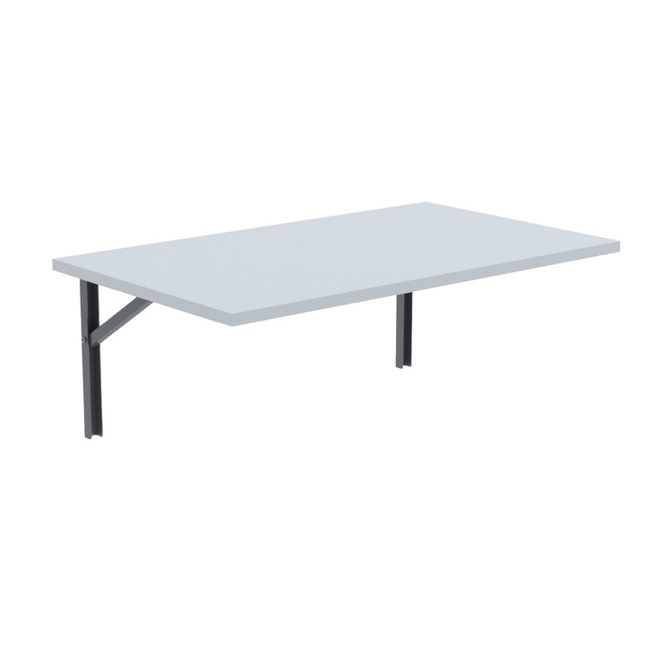 Masa plianta dreptunghiulara de perete AKKE, Gri deschis, 110x65