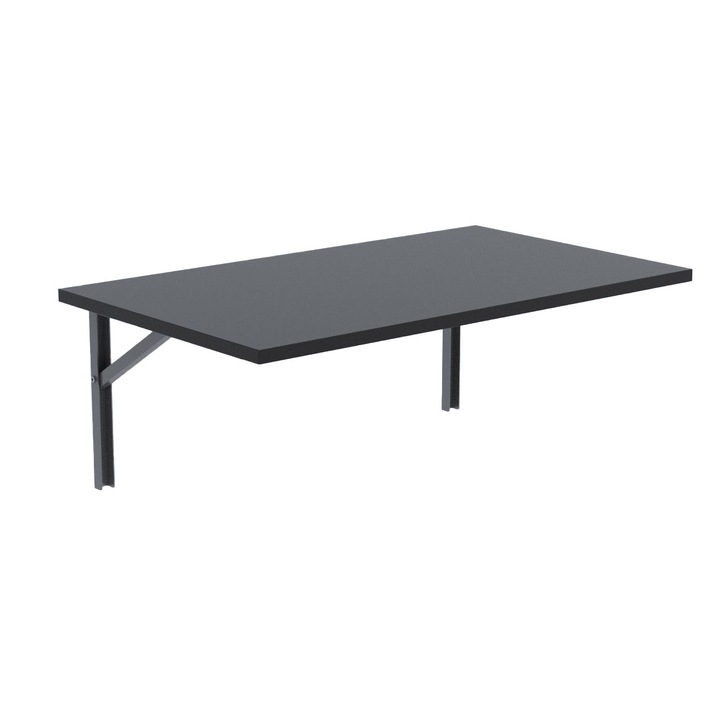 Masa plianta patrata de perete AKKE, Negru, 65x65