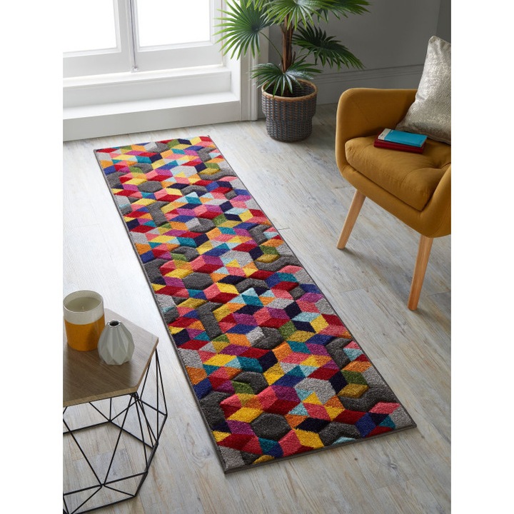 Traversa Dynamic Multicolor szőnyeg, 66 x 230 cm, 2350 gr/m2, 100% polipropilén