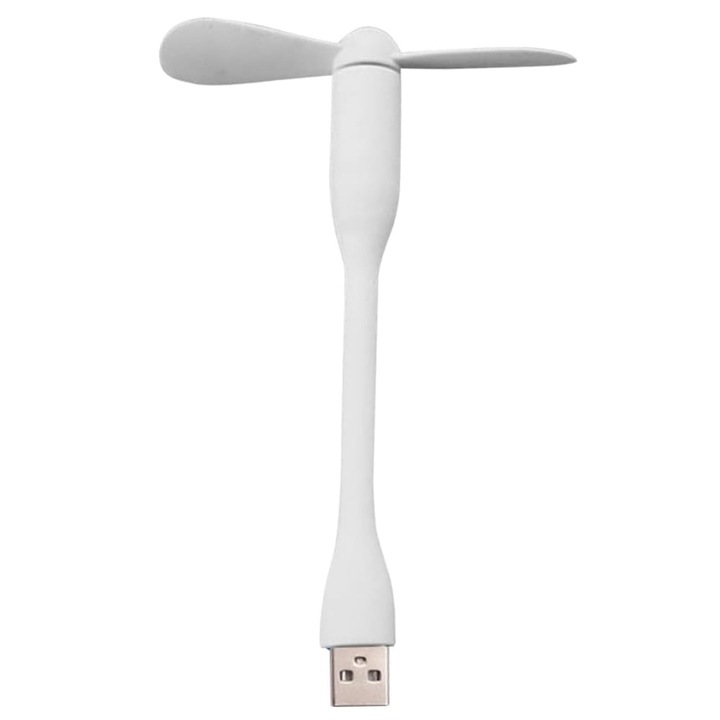 Преносим USB вентилатор, 5V - Techsuit (TUF1) - бял