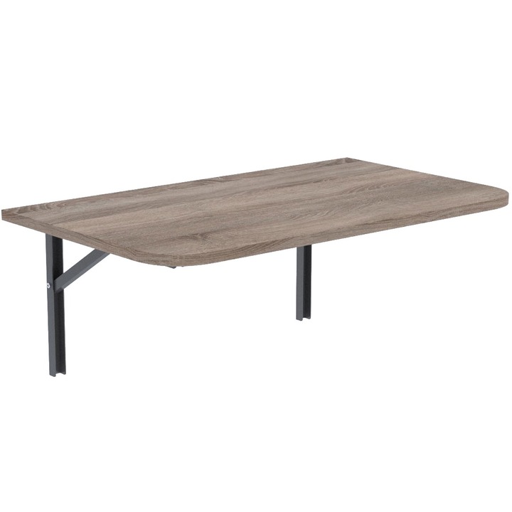 Masa plianta dreptunghiulara de perete cu colturi rotunjite AKKE, Trufe, 120x60