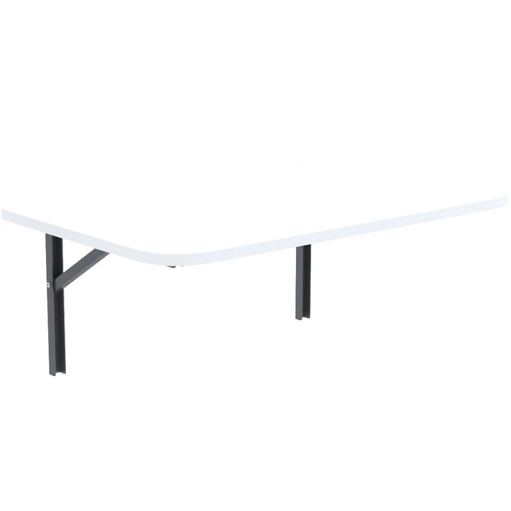 Masa plianta dreptunghiulara de perete cu colturi rotunjite AKKE, Alb, 100x50