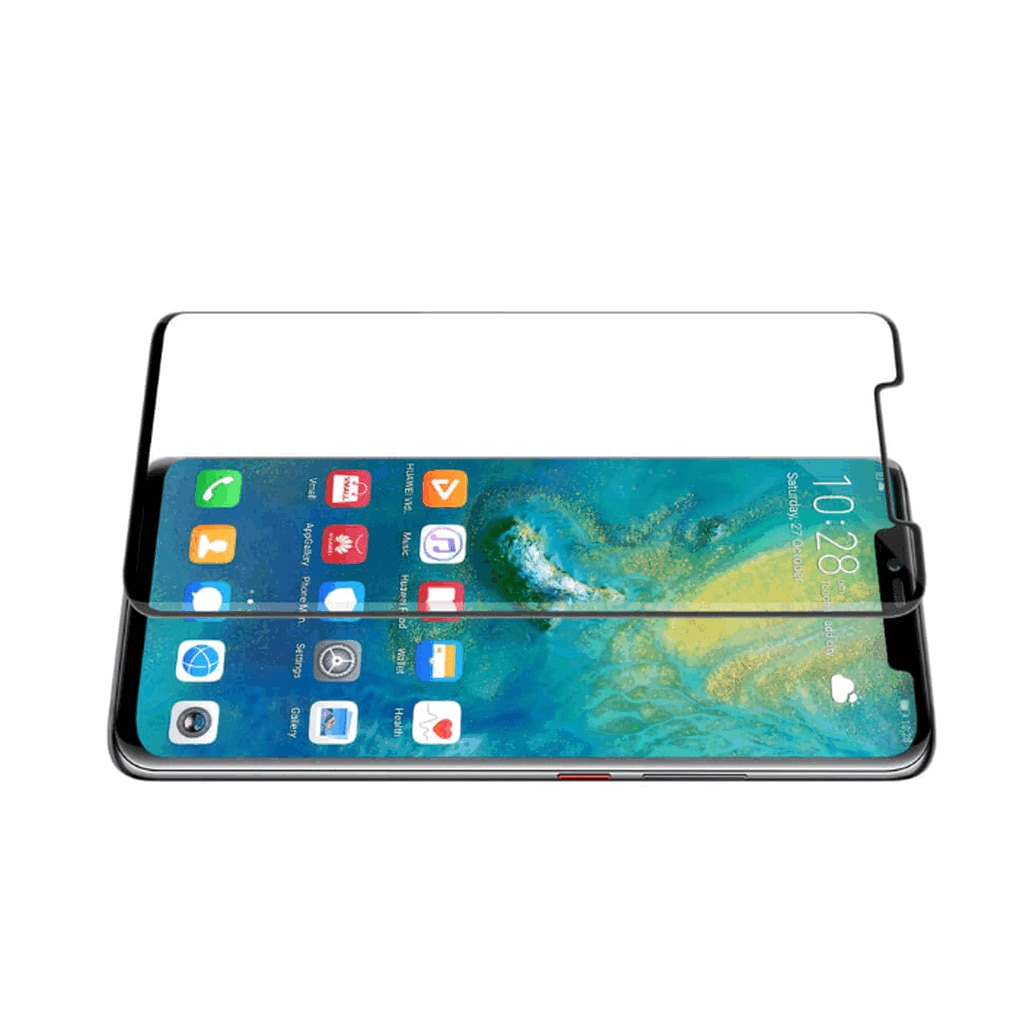 Set de 2 Folii de Protectie pentru Ecran Huawei Mate 20 Pro, Sticla Securizata 9H, HD Transparenta, Margine Neagra, Fara Bule, Anti-Zgarieturi