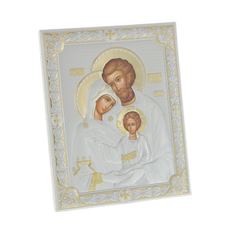 Ortodox ezüst ikon Szent Család Exkluzív 26cm