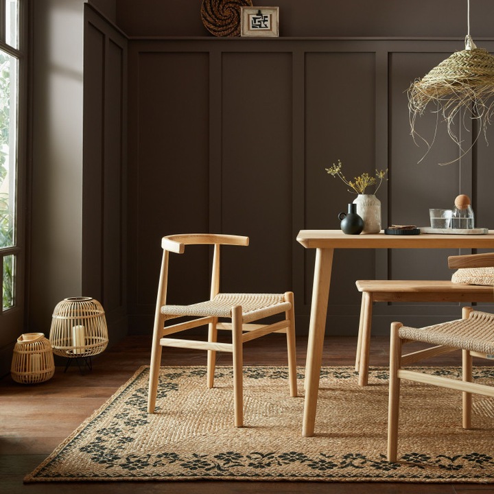 Maisie natúr és fekete szőnyeg, 160 x 230 cm, 2600 gr/m2, 100% juta