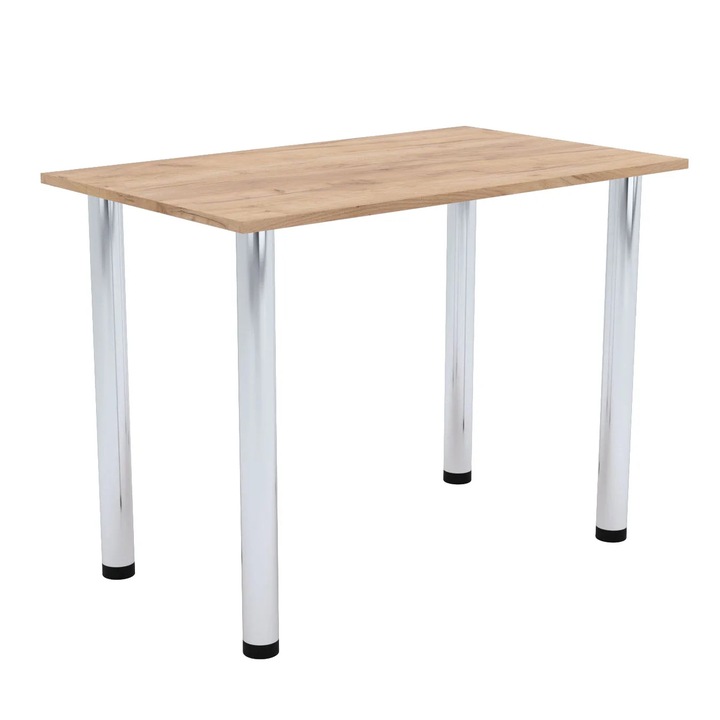 Masa simpla - picioare cromate AKKE, Stejar auriu, 80x40
