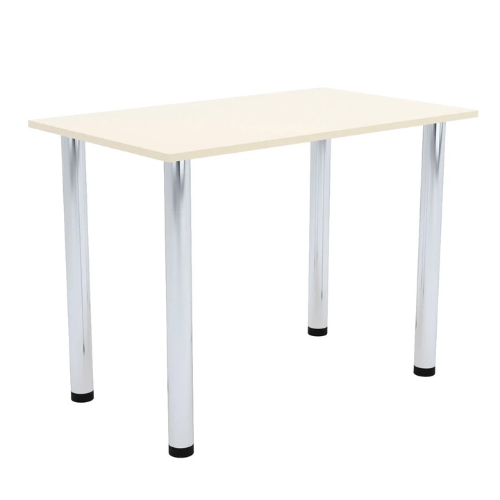 Masa simpla - picioare cromate AKKE, Vanilie, 100x55