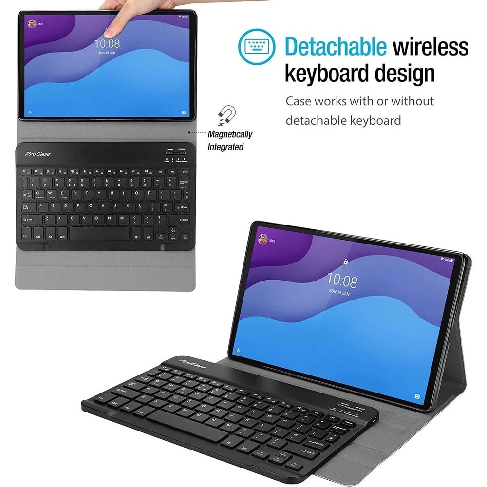 Husa cu tastatura si suport pen pentru Samsung Galaxy Tab S8 Ultra, Protectie fata-spate, Magnetizata, Suprafata mata, Anti-amprenta, Tastatura RGB wireless detasabila, Stand, Anti-soc, Piele vegana, Negru