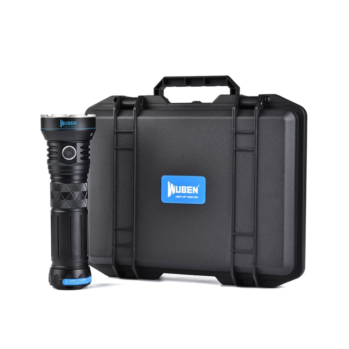 Акумулаторен фенер с висока мощност, 12000 LM, бързо зареждане, Wuben A9