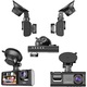 Camera video auto tripla de bord, WIFI, Full HD 1080P, 3 Lentile, Unghi inregistrare 170°, IPS Display 2", Super Night Vision, auto Loop Recording, G-sensor, Dare4U, 4K, Tahograf, camera fata, camera spate, camera interior