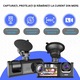 Camera video auto tripla de bord, WIFI, Full HD 1080P, 3 Lentile, Unghi inregistrare 170°, IPS Display 2", Super Night Vision, auto Loop Recording, G-sensor, Dare4U, 4K, Tahograf, camera fata, camera spate, camera interior