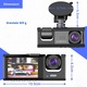 Camera video auto tripla de bord, WIFI, Full HD 1080P, 3 Lentile, Unghi inregistrare 170°, IPS Display 2", Super Night Vision, auto Loop Recording, G-sensor, Dare4U, 4K, Tahograf, camera fata, camera spate, camera interior