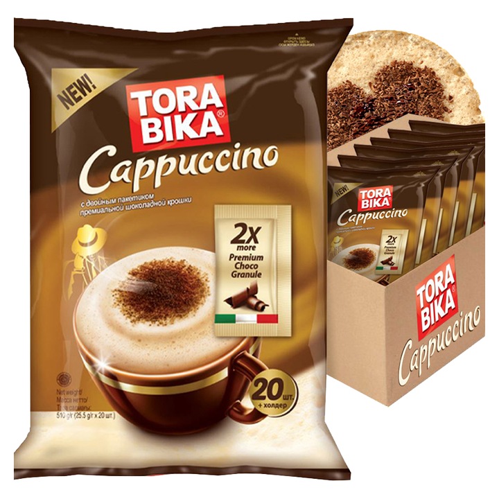 Set 12 pungi Torabika Cappuccino (12 pungi x 20 plicuri x 25, 5 g)