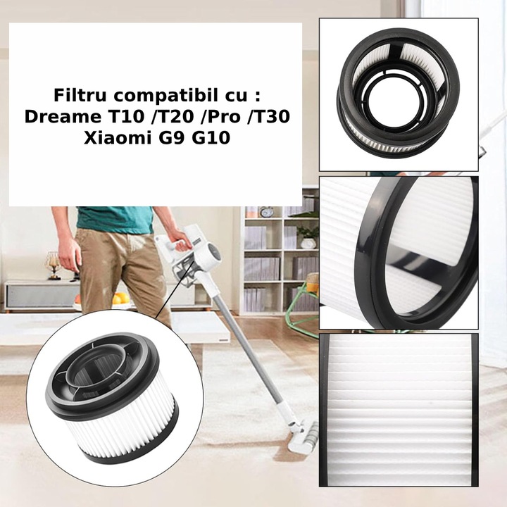 Hepa szűrő PAA-home® kompatibilis Dreame T10 / T20 / T30 / T20 Pro / T30 NEO / R10 / R10 Pro / R20 / R20 porszívóval