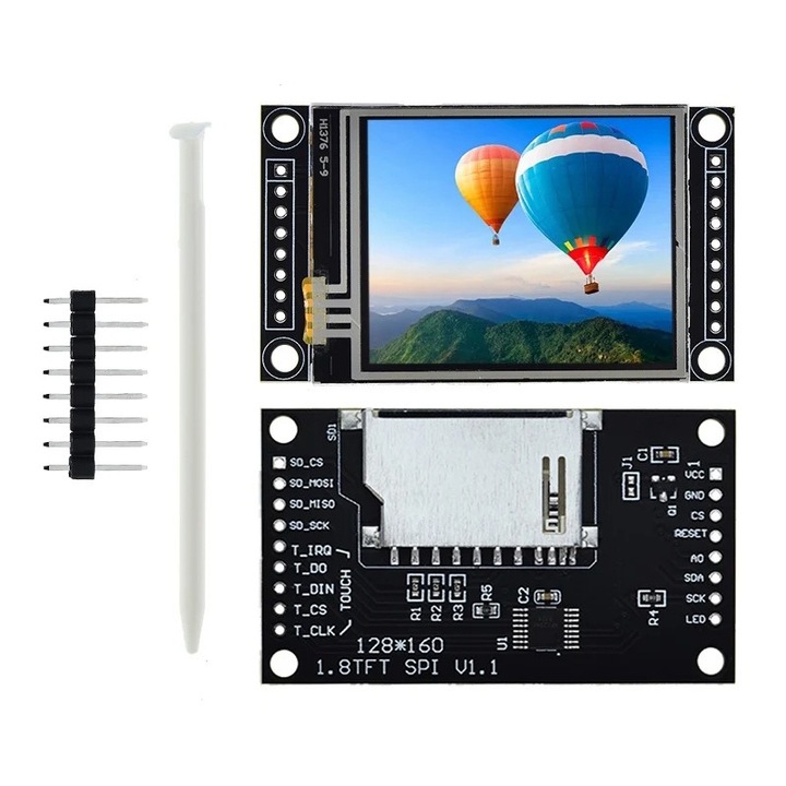 Display TFT LCD 1.8 inch, 128x160 cu touch interfata SPI, ST7735S, Arduino