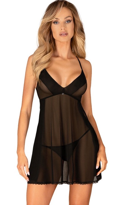 OBSESSIVE Babydoll, Latina - 486794, Fekete sakk, XL-2XL