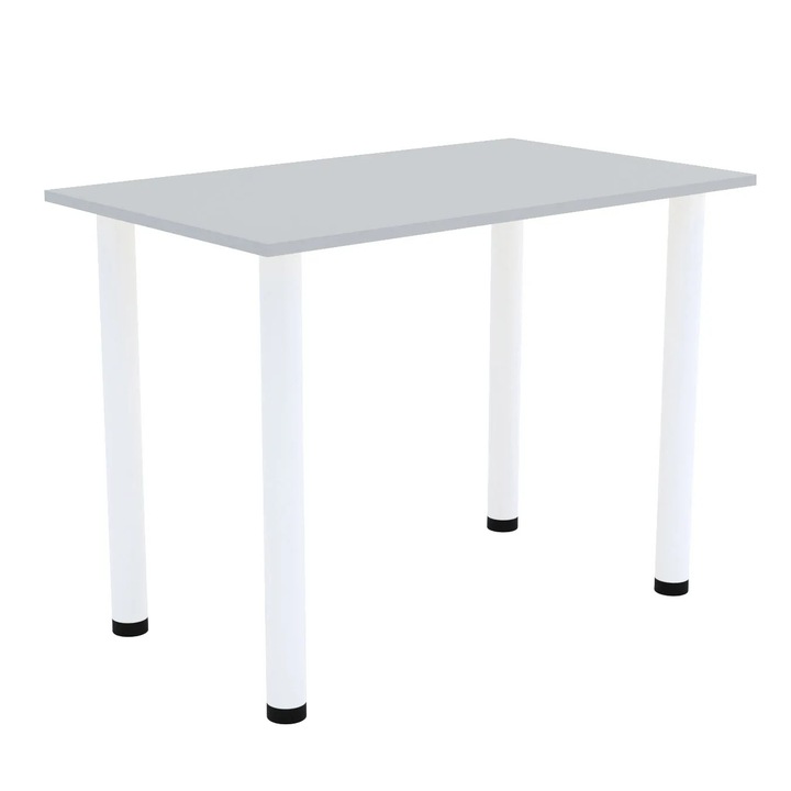 Masa simpla - picioare albe AKKE, Gri deschis, 100x55