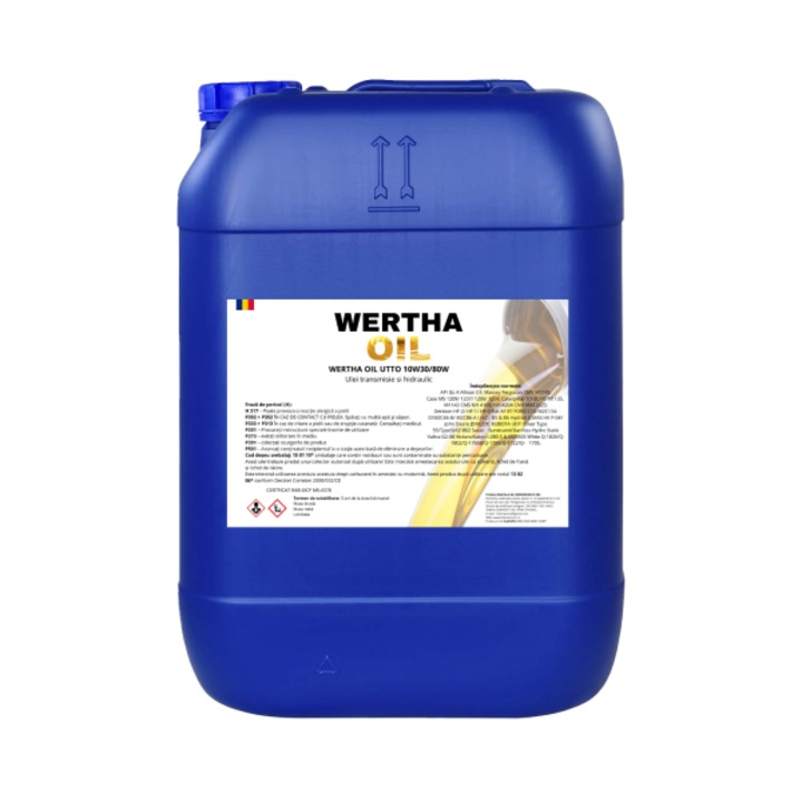Többfunkciós olaj traktorokhoz és egyéb mobil gépekhez, Wertha Oil, Utto 10W30/80W, 20 l