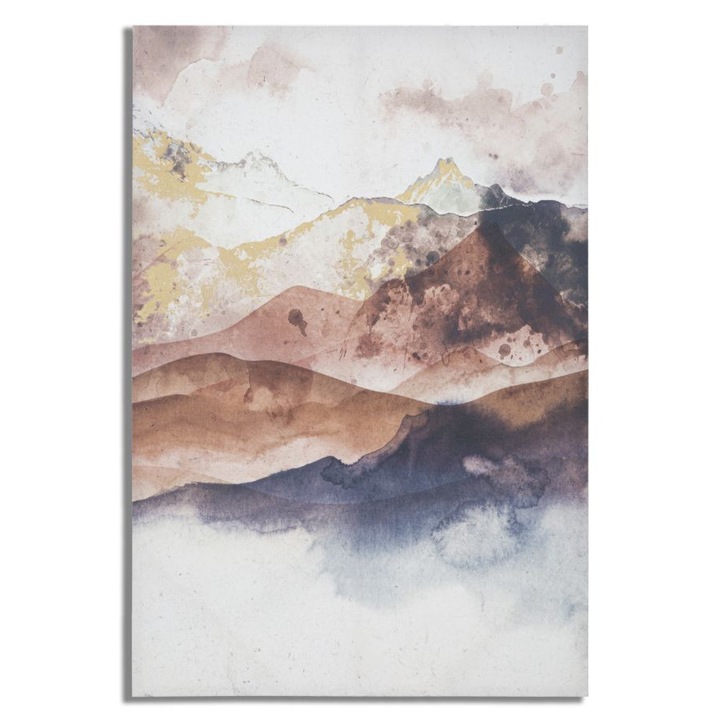 Tablou decorativ multicolor din lemn de Brad si panza, 80x3x120 cm, Mountain Mauro Ferretti