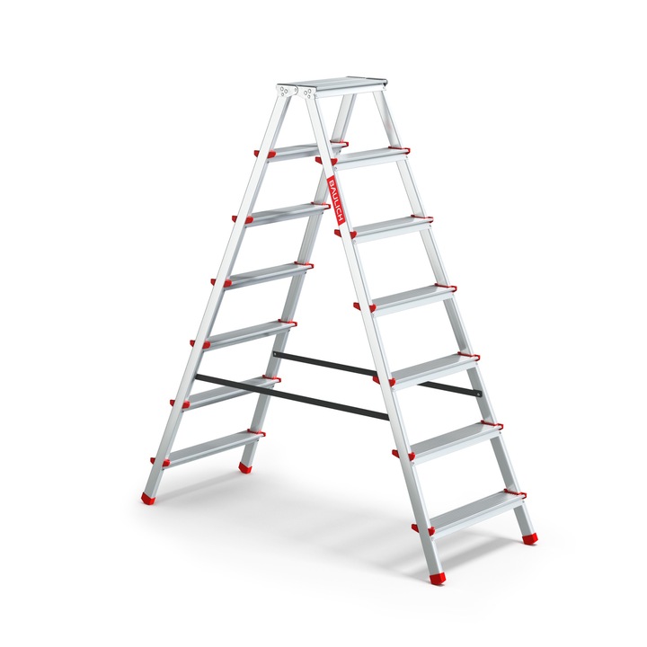 Алуминиева сгъваема стълба, Baulich, Home, 2 секции, 7 стъпала, max 125 кг, 2x7, височина 156 см