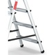 Scara pliabila, Baulich, aluminiu, 2x5 trepte, inaltime 110 cm, capacitate maxima 120 kg, stabila, argintiu, pentru uz casnic