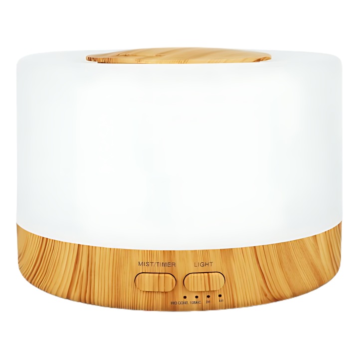 Ултразвуков S DEPOT, Овлажнител за ароматерапия, капацитет 500 мл, светъл дъб