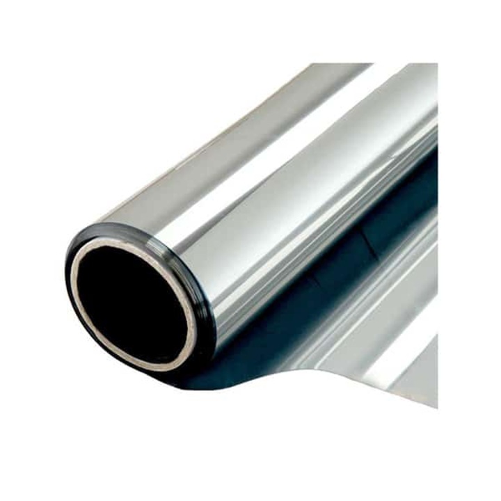 Folie reflexiva pentru geamuri interioare, argintie, cu efect de oglinda, protectie solara UV, protectie impotriva privirilor indiscrete, redobanditi-va intimitatea!, aplicare usoara, pentru orice incapere, MirrorFoil