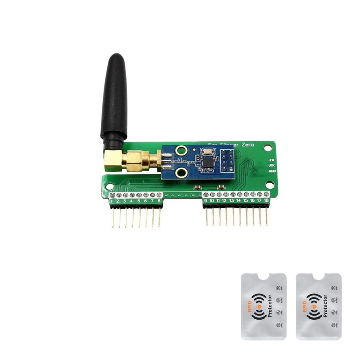Външен модул за Flipper Zero CC1011 - разширява под-GHz диапазон, 433Mhz антена, 2 RFID защити, UnderShop