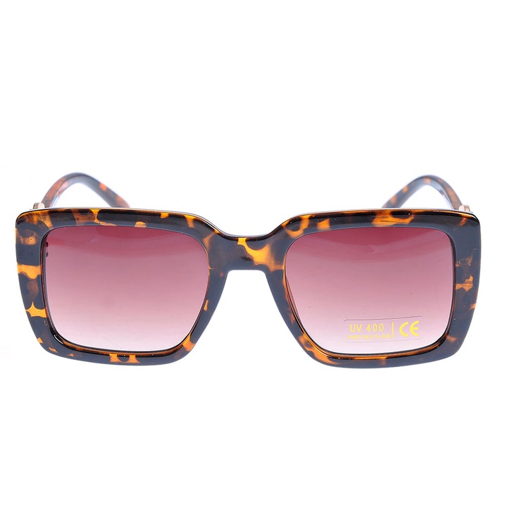 Ochelari de soare animal print cu lentile rosii UV 400, Meli Melo Paris