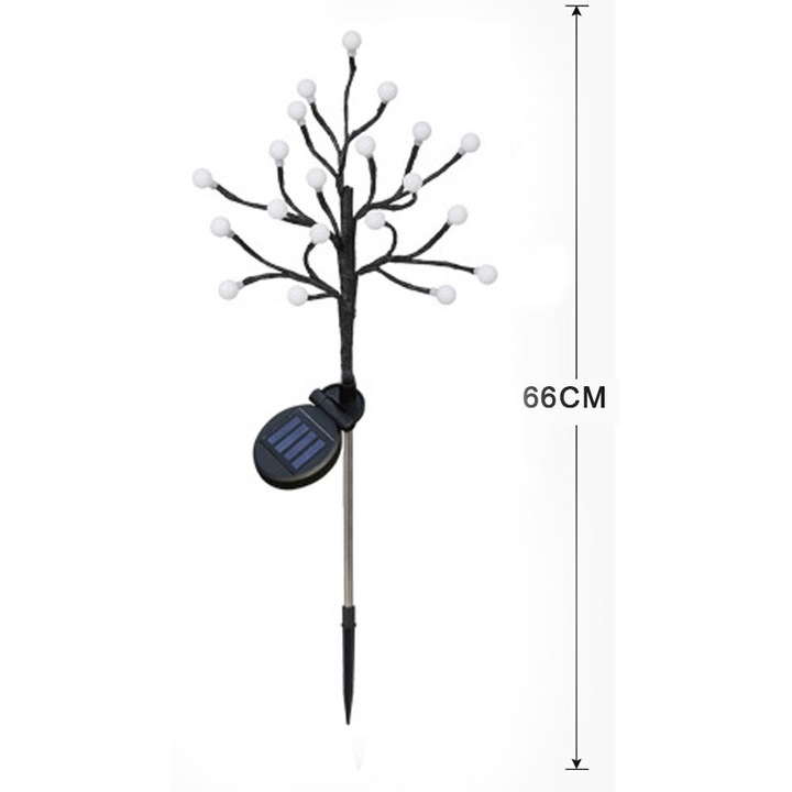 Set 2 lampi solare, QttvbTna, ABS/Inox, 66 cm, IP65, Negru