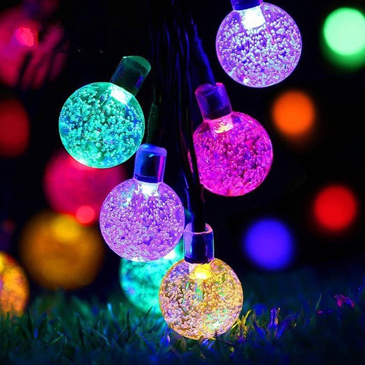 Golyós lámpa, QttvbTna, 3m, 20 LED, többszínű