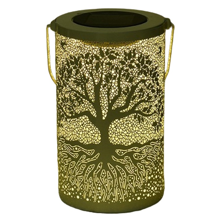 Veioza solara QttvbTna, 21.5x14.5x13.6cm, Bronz