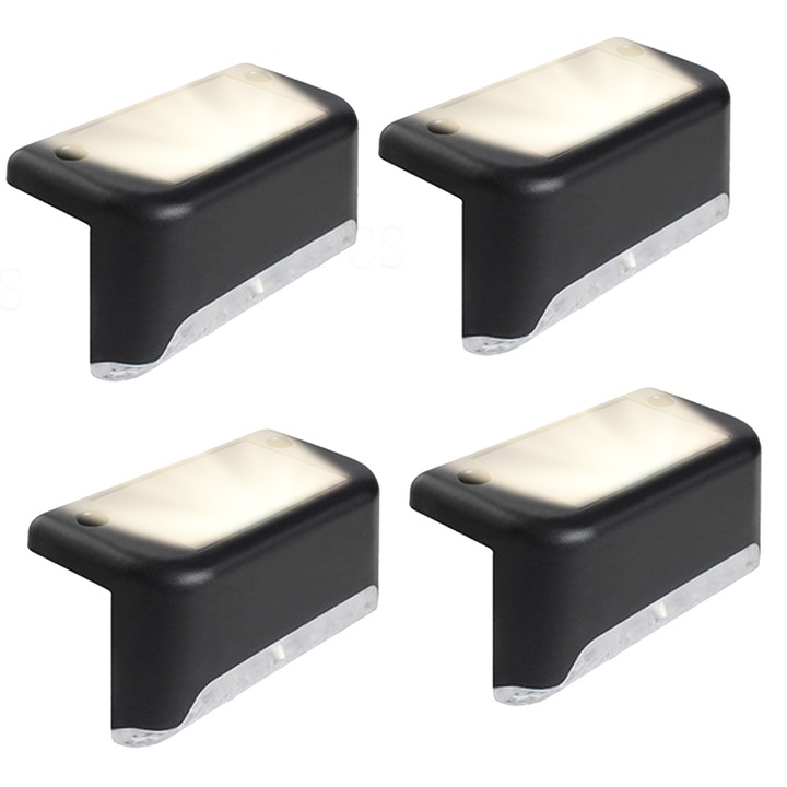 4 darabos napelemes lépcsőlámpa csomag - stégekhez, dokkokhoz, lépcsőkhöz, verandákhoz, átjárókhoz, korlátokhoz