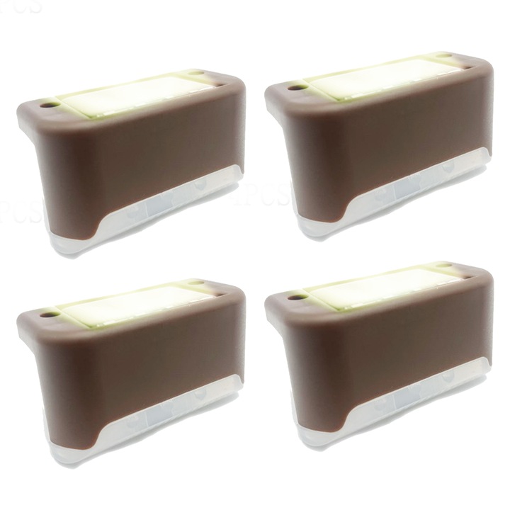 4 darab napelemes lépcsőlámpa szett - fedélzetekhez, dokkokhoz, lépcsőkhöz, verandákhoz, átjárókhoz, korlátokhoz