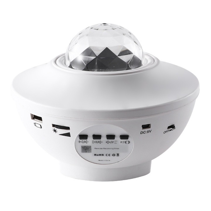 Proiector de stele pentru tavan, lumina ambientala, Bluetooth, acoperire 2000mp