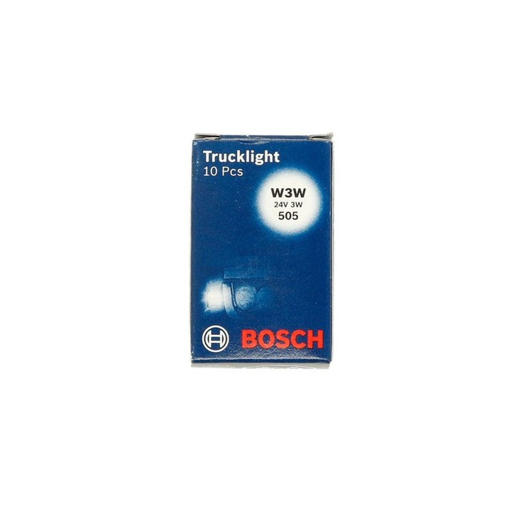 Комплект 10 крушки W3W 24V 3W W2, 1X9, 5D BOSCH