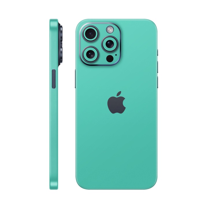 Защитно фолио за iPhone 15 Pro Max, Unique Collection, Skin Back с обединени страни, Matte Mint Green