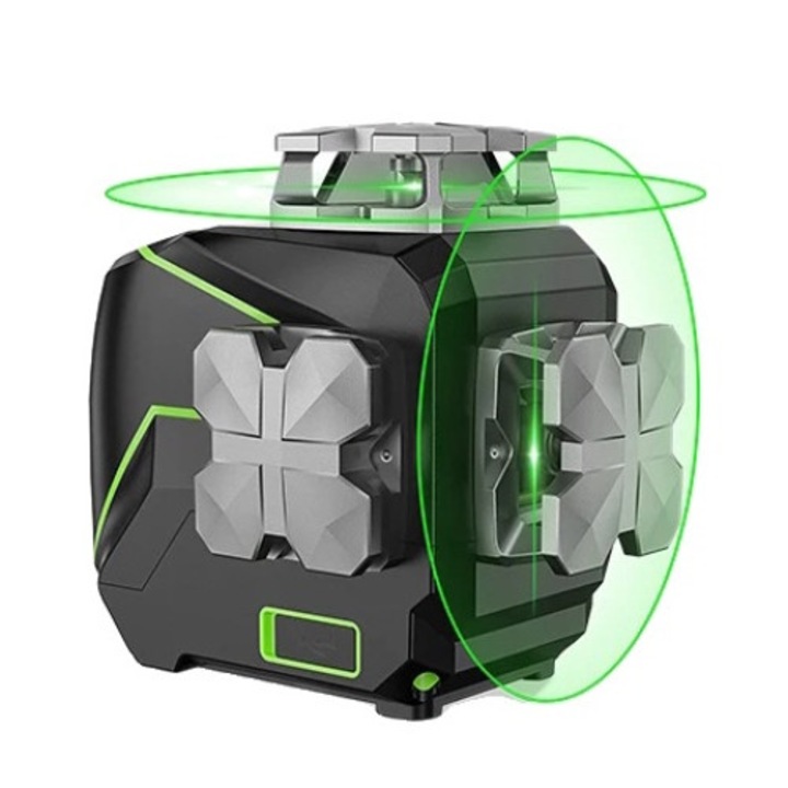 Nivela cu laser, fascicul verde, autonivelant, cu trepied, 8 linii, 505-520nm, IP54, 20m